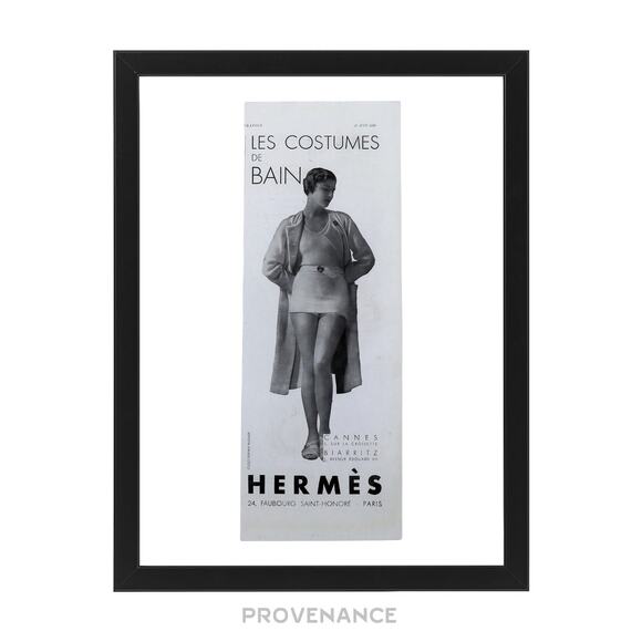 🔴 Hermes Antique Vintage Newsprint Ad - COSTUMES DE BAIN - Picture 1 of 7